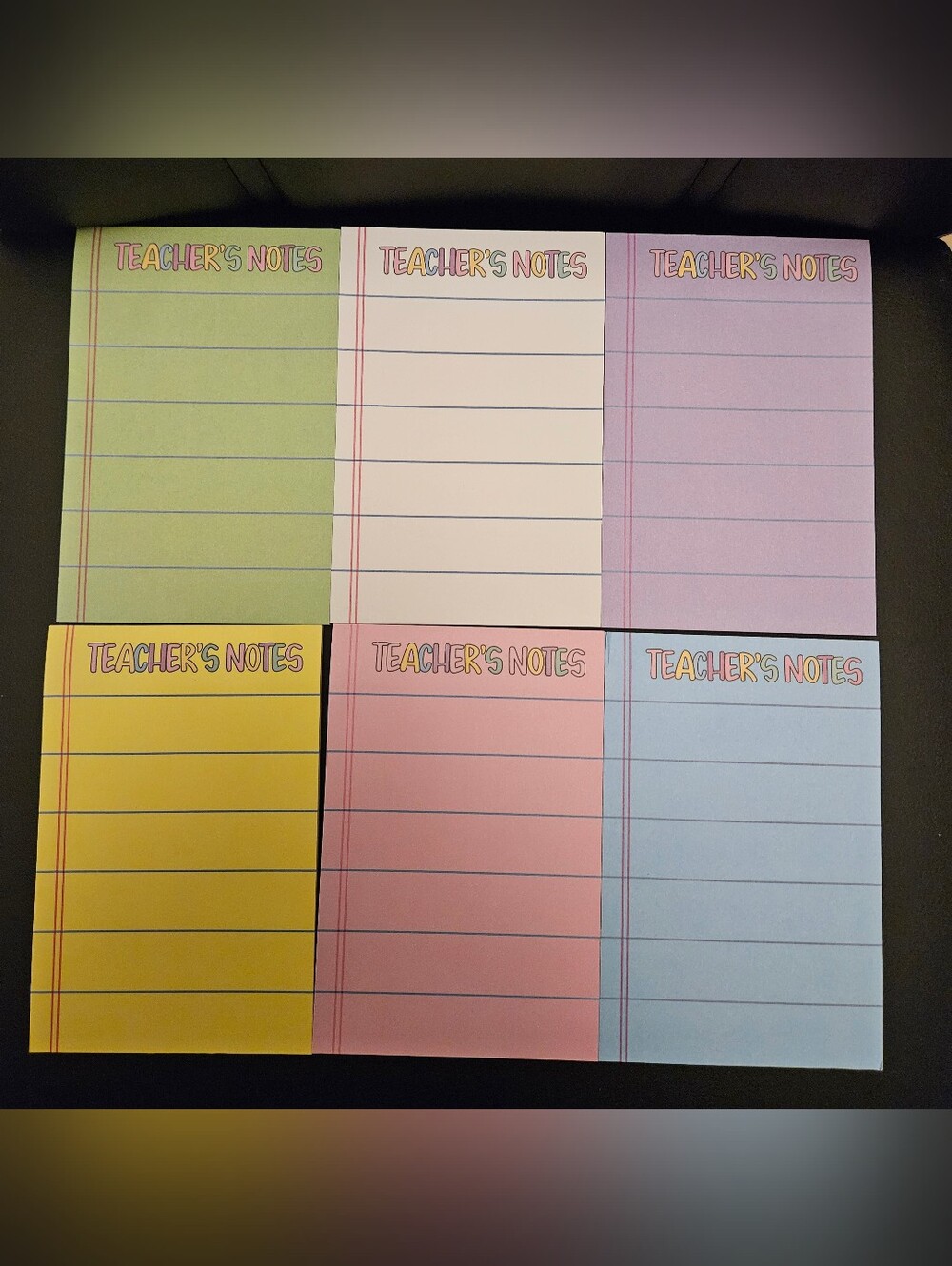 Teacher's Notes Colorful Sticky Notepads - Multi-Color Pack 4 X6 6 Ct